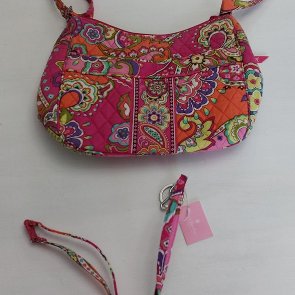 Vera Bradley Handbags - Vera Bradley  Pink Swirls crossbody and lanyard